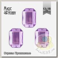 Стразы пришивные акриловые MAGIC 4 HOBBY арт.MG.AF.02 13x18 мм прямоугольник цв.05 сиреневый уп.100 шт
