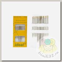 Иглы швейные ручные IDEAL арт.ID-007/ 300M (0340-0007) для шитья с позолоченным ушком уп.16 игл