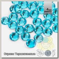 Стразы термоклеевые Xirius 8+8 граней SS16 (3,8-4,0 мм) арт.HF16-11 цв.Aquamarine, уп.100шт
