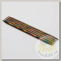 20113 Knit Pro Спицы чулочные для вязания Symfonie 6мм/20см, дерево, многоцветный, 5шт