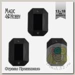 Стразы пришивные акриловые MAGIC 4 HOBBY арт.MG.AF.02 13x18 мм прямоугольник цв.11 черный уп.100 шт