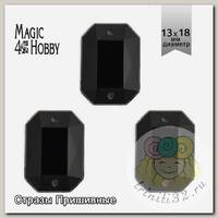 Стразы пришивные акриловые MAGIC 4 HOBBY арт.MG.AF.02 13x18 мм прямоугольник цв.11 черный уп.100 шт