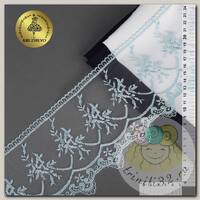 Кружево на жесткой сетке Exclusive арт.TBY 2L476A шир.125мм цв.B1515 голубой уп.13,71м