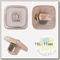 Пуговицы пластик TBY.23 цв. белый 18L-11мм, на ножке, 50шт