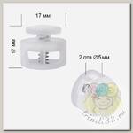 Фиксатор пластиковый для шнура TBY.0167 (17х17мм, 2 отв.5мм) цв.прозрачный уп. 100шт
