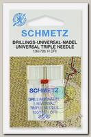 Иглы для бытовых швейных машин Schmetz тройные 130/705H DRI №80/3.0, уп.1 игла