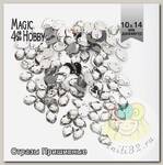 Стразы пришивные акриловые MAGIC 4 HOBBY арт.MG.H.02 10x14 мм капля цв.01 прозрачный уп.100 шт