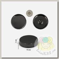 Ножки для сумки металл TBY.107929 d-15mm, h-3mm цв.черный никель уп.10шт
