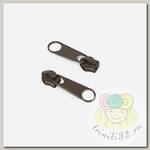 Замок Mzip без фиксатора СП#5 цв.F304 т.коричневый уп.1000шт