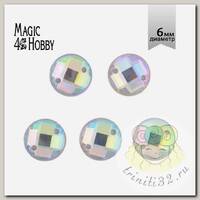 Стразы пришивные акриловые MAGIC 4 HOBBY арт.MG.E.02 06 мм круг цв.13 АВ уп.250 шт