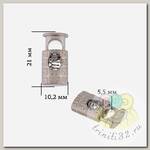 Фиксатор для шнура металл TBY OR.6660-0088 (10,2х21мм, отв.5,5мм) цв. черный никель уп. 100шт