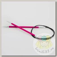 47211 Knit Pro Спицы круговые для вязания Zing 5мм/150см, алюминий, рубиновый