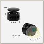 Фиксатор для шнура металл TBY OR.0305-5356 (11х12мм, 2отв.3,5мм) цв.мат.черный уп.100шт