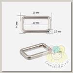 Рамка металл прямоугольная TBY-052002 25х14мм (внутр. 20мм) цв. никель уп. 10шт