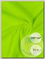 Ткань флис 2-х ст. TBY-0240-F229 240 г/м2 100% ПЭ шир.150см  цв.F229 неон желтый рул.25кг
