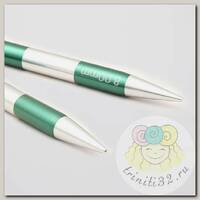 42132 Knit Pro Спицы съемные для вязания SmartStix 8мм  для длины тросика 28-126см, алюминий, серебристый/изумрудный