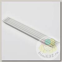 45117 Knit Pro Спицы чулочные для вязания Basix Aluminum 5мм/20см, алюминий, серебристый 5 шт.