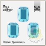 Стразы пришивные акриловые MAGIC 4 HOBBY арт.MG.AF.02 13x18 мм прямоугольник цв.07 бирюзовый уп.100 шт