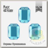 Стразы пришивные акриловые MAGIC 4 HOBBY арт.MG.AF.02 13x18 мм прямоугольник цв.07 бирюзовый уп.100 шт