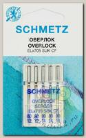 Иглы для бытовых швейных машин Schmetz джерси для плоскошовных машин, хром SUK CF ELx705 №80(2)/90(3), уп.5 игл