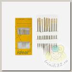 Иглы швейные ручные IDEAL арт.ID-005/ 300E5 (0340-0005) для вышивания с позолоченным ушком уп.12 игл