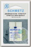 Иглы для бытовых швейных машин Schmetz стрейч двойные 130/705H-S ZWI № 75/2.5, уп.1 игла