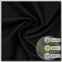 Футер 2х нитка петля Поликоттон стрейч 220г/м2 Twill French Terry цв.черный в нарезке 1м